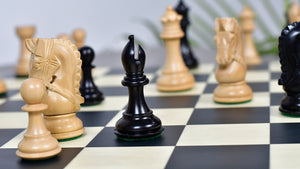 3.58" Bridle Series Wooden Chess Pieces in Ebony & Box Wood - 1200 Grams