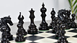 Admiral Series II Staunton Luxury Chess Pieces in Ebony Wood & Boxwood - 4.5" King
