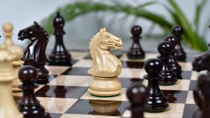 Fierce Knight (The Queen's Gambit) Staunton Wooden Chess Pieces in Indian Rosewood & Box Wood - 3.5" King