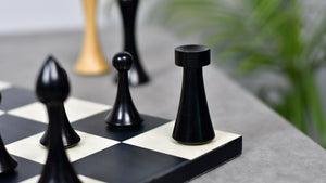 3.75'' Herman Ohme Minimalist Chess Set – Weighted Ebonized Boxwood – Pieces Only