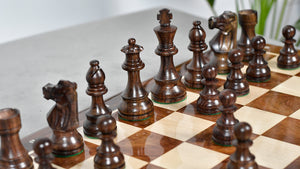 French Lardy Exclusive Weighted Chess Pieces in Sheesham Wood / Box wood - 3.75" Extra Queens