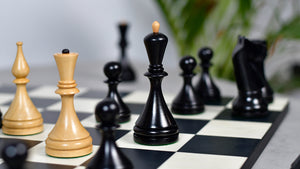 1961 Soviet Championship Baku Chess Pieces in Ebonized / Box wood - 4.05 King