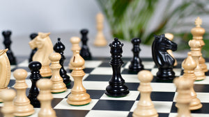 Meghdoot Staunton Series Wooden Chess Pieces in Ebony & Box Wood - 3.2" King