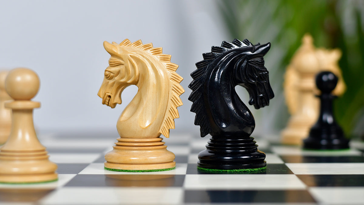 California Chrome Staunton Series Luxury Chess Pieces Version 2.0 in Ebony / Boxwood - 4.25" King