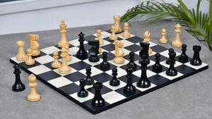 The Old Vintage English Staunton Series Chess Pieces in Ebonized wood & Boxwood - 3.8" King