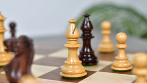 3.7'' British Staunton Series Wooden Chess Pieces in Anjan Wood & Box Wood - 1200 Grams