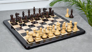 4.0'' Prestige Staunton Series Weighted Chess Pieces in Anjan Wood & Box Wood - 1560 Grams