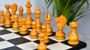 Antique Dublin Calvert Chess Pieces in Ebonized & Antiqued Boxwood 4.1" King - 850 Grams
