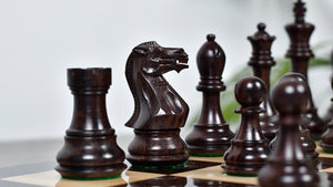 4.0" Desert Gold Staunton Series Wooden Chess Pieces in Rosewood & Box Wood - 1300 Grams