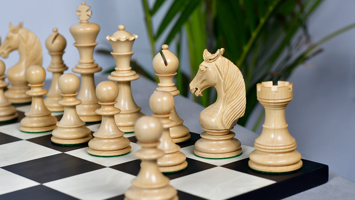 The Monarch’s Gambit Handcrafted Luxury Chess Pieces – in Ebony & Boxwood 4.4" King