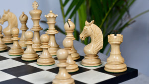 The Monarch’s Gambit Handcrafted Luxury Chess Pieces – in Ebony & Boxwood 4.4" King