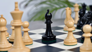 GM Blitz Edition Staunton Series Chess Pieces in Ebony Wood & Natural Boxwood - 3.75" King