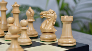 3.8" Pro Staunton Series Tournament Weighted Chess Pieces in Ebonized and Boxwood - 1264 Grams
