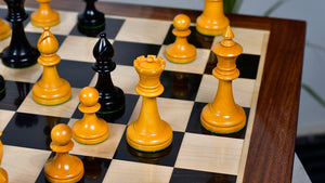 IMPROVED Repro 1904 Cambridge Springs International Tournament Chess Pieces in Ebonized & Antiqued Boxwood - 4" King