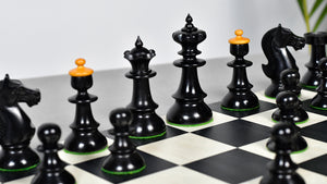 Reproduced Vintage Series Original Austrian Coffee House Old Vienna Chess Pieces in Ebonized and Antique Boxwood V2.0- 3.75" King