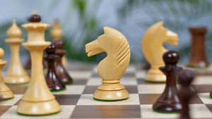 1950s' Soviet Russian (Queen' Gambit Series) Latvian Chess Pieces in Sheesham & Natural Boxwood - 4.1" King