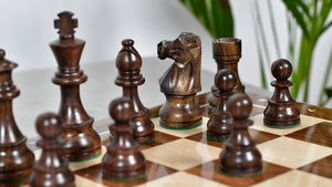 French Lardy Exclusive Weighted Chess Pieces in Sheesham Wood / Box wood - 3.75" Extra Queens