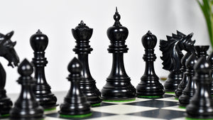 The Sher-E-Punjab Series Chess Pieces in Ebony Wood / Boxwood - 4.6" King