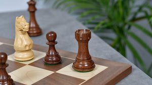 Fierce Knight (Queen's Gambit Series) Staunton Wooden Chess Pieces in Sheesham & Box Wood - 4.0" King
