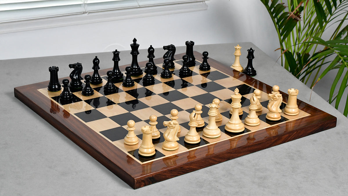 Modern Staunton Series Chess Pieces for Chess Players - Ebony & Box Wood - 3.75" King