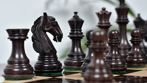 3.8'' New Columbian Staunton Series Chess Pieces in Rosewood & Boxwood - 1100 grams
