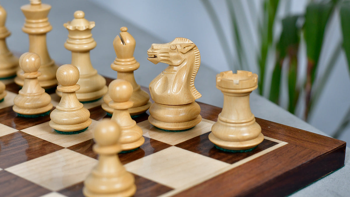 Collector Series Wooden Staunton Chess Pieces in Sheesham & Boxwood - 2.6" King - Best Seller
