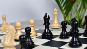 Fierce Knight (Queen's Gambit Series) Staunton Wooden Chess Pieces in Ebonized Boxwood & Box Wood - 4.0" King