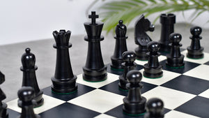 The Championship Series Staunton Chess Pieces in Ebonized Boxwood & Natural Boxwood - 3.75" King