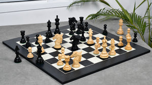 The Dragon Knight Series Wooden Chess Pieces Carved in Ebony / Boxwood - 4.7" King