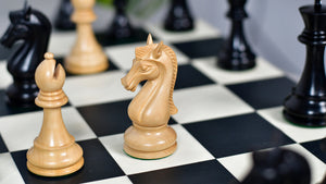 The Candidates Series Staunton Chess Pieces in Ebony / Box Wood - 3.75" King