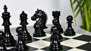 The Bridle Series Luxury Triple Weighted Chess Pieces in Ebony Wood / Boxwood - 4.2" King