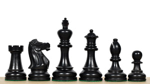 American Staunton Series Weighted Tournament Chess Pieces in Ebonized Boxwood & Boxwood - 4.1" King