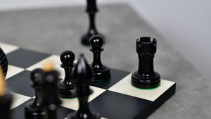 The Repro of Averbakh 1949 Moscow Chess Championship Chess Pieces in Ebonized & Boxwood 4.20 inch King - 1130 Grams Weight