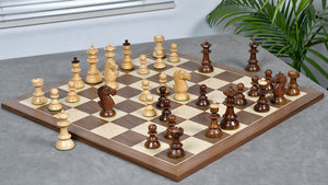 Vintage Series Original Austrian Coffee House Old Vienna Chess Pieces in Sheesham Wood and Boxwood V2.0- 3.75" King
