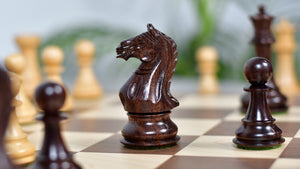 The Supreme Series (The Queens's Gambit) Staunton Weighted Chess Pieces in Acacia Wood & Indian Boxwood 4 inch King - 1400 GMS