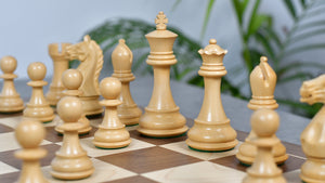 Fierce Knight (Queen's Gambit Series) Staunton Chess Pieces in Rosewood & Boxwood - 4.1" King