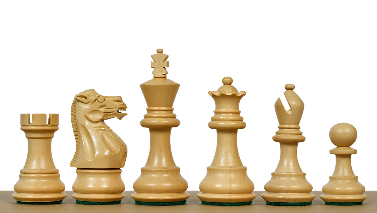 The 3.0" Stallion Weighted Staunton Chess Pieces in Sheesham Wood and Boxwood - 600 Grams Weight
