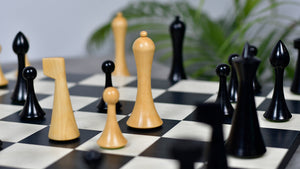 3.75'' Herman Ohme Minimalist Chess Set – Weighted Ebonized Boxwood – Pieces Only