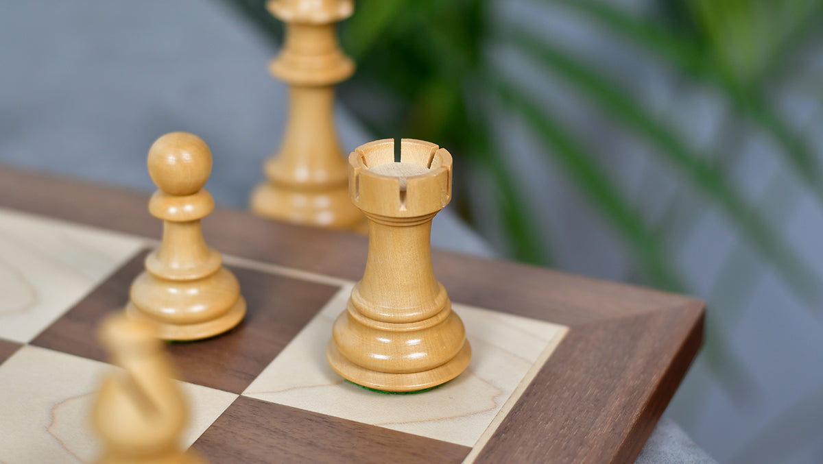3.7'' British Staunton Series Wooden Chess Pieces in Anjan Wood & Box Wood - 1200 Grams