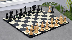 3.58" Bridle Series Wooden Chess Pieces in Ebony & Box Wood - 1200 Grams