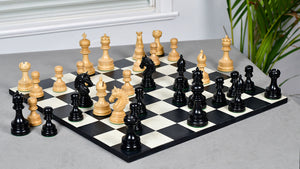 Indian Chetak II Customized Lead Weighted Luxury Chess Pieces in Ebony wood / Boxwood - 4.3" King extra Queens