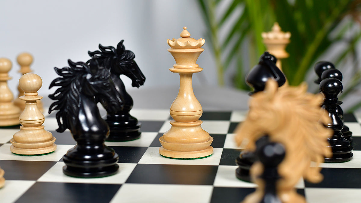 Wild Stallion Luxury Chess Pieces in Ebony & Boxwood - 4.4" King
