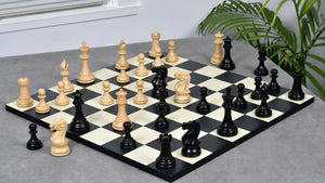 3.8" Pro Staunton Series Tournament Weighted Chess Pieces in Ebonized and Boxwood - 1264 Grams