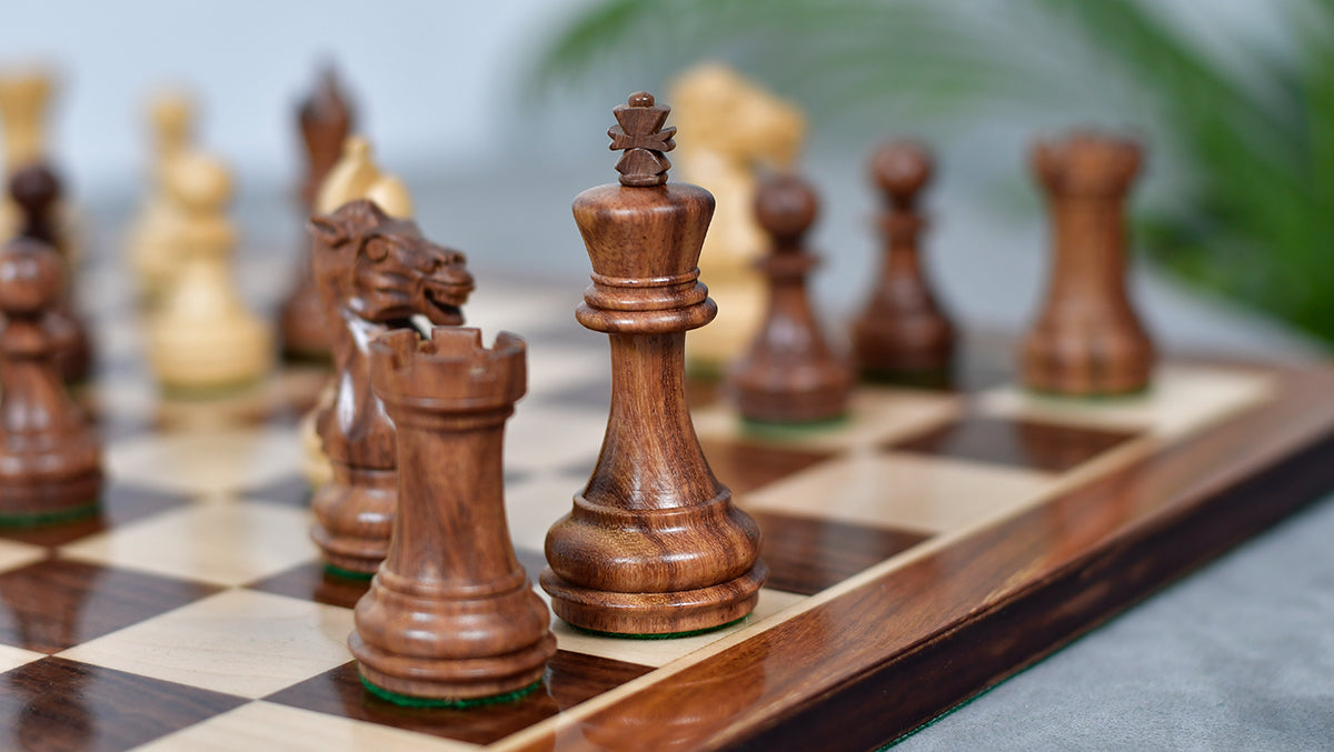 3.0'' Laughing Knight Staunton Chess Set- Chess Pieces Only - Weighted Sheesham Wood