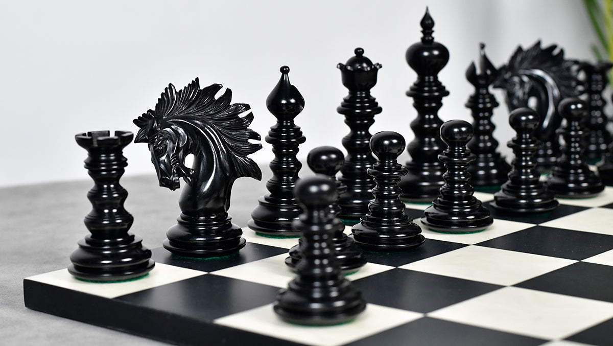 St. Petersburg Artisan Series Luxury Chess Pieces in Ebony / Boxwood - 4.3" King | Weight - 1934 Grams