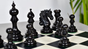 Admiral Series II Staunton Luxury Chess Pieces in Ebony Wood & Boxwood - 4.5" King