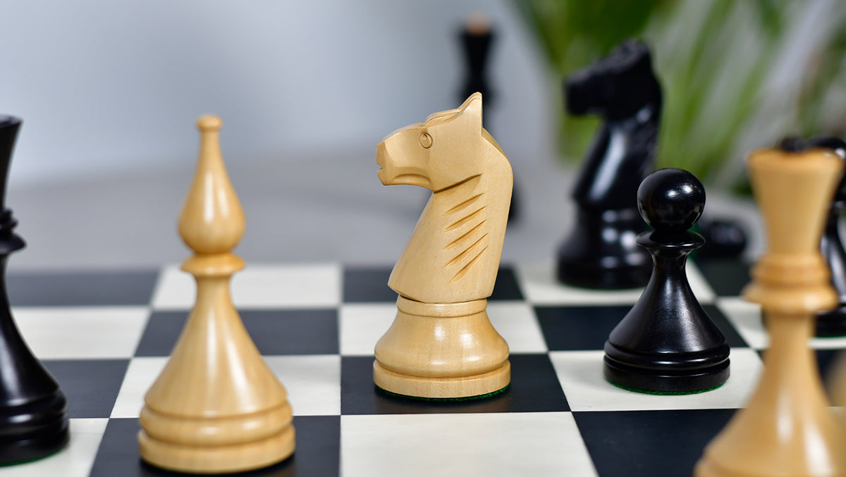 1961 Soviet Championship Baku Chess Pieces in Ebonized / Box wood - 4.05 King