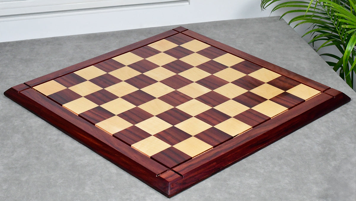 Combo Of 4.4 Inch Luxury Imperial Collector Series Artisan Chess Pieces Triple Weighted in Padauk Wood and Boxwood With Wooden Bud Rosewood / Maple Chess Board