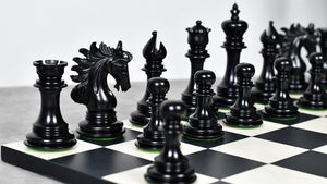 The Arabian Knight Series Artisan Staunton Luxury Chess Pieces in Ebony & Boxwood - 4.2" King