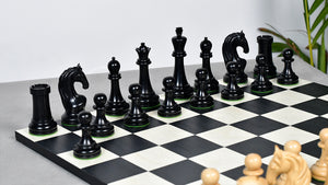 Reproduced 1963-1966 Piatigorsky Cup Chess Pieces in Ebony / Boxwood - 4.2" King